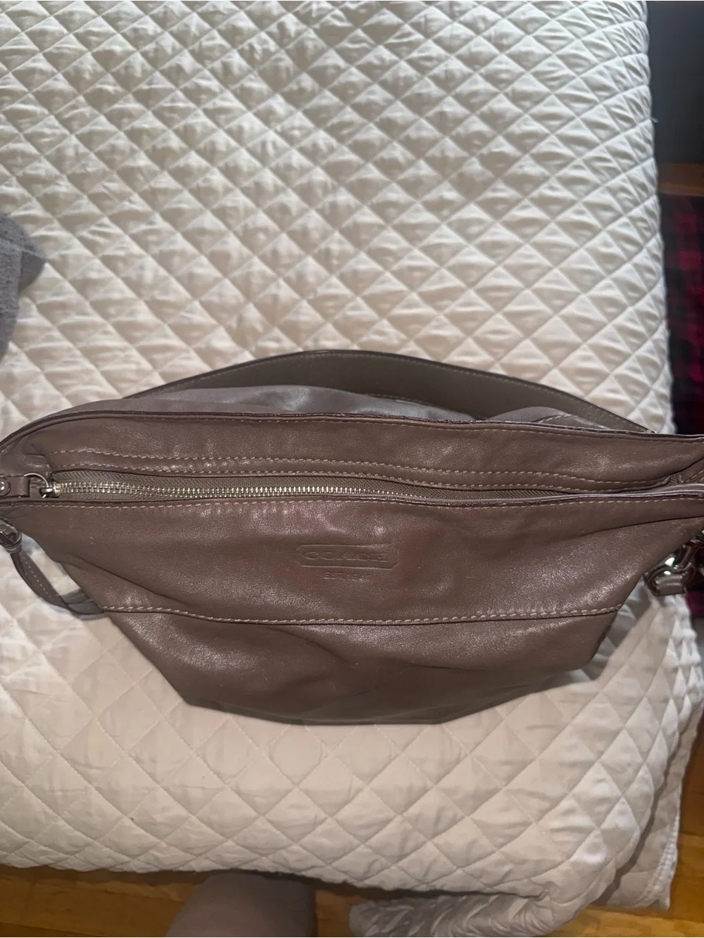 Coach Metallic Brown Leather Hobo Bag